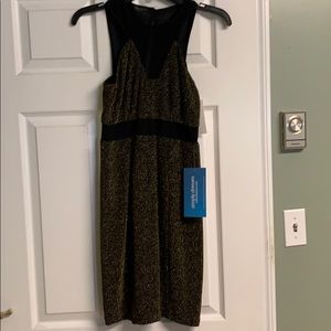 Black and gold shimmery cocktail dress